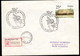 POLAND(1987) Bee On Apple Blossom. Illustrated Cancel On Registered Envelope. - Honeybees