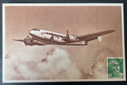 Obliteration Le Bourget Port Aerien 1949 Sur CPA Languedoc 161 ( Collection Air France ) - 1927-1959 Gebraucht