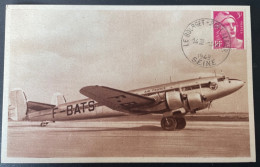 Obliteration Le Bourget Port Aerien 1949 Sur CPA Languedoc 161 ( Collection Air France ) - 1927-1959 Matasellados