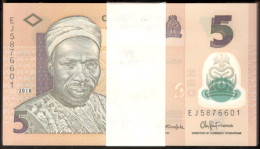 Lot 100 Pcs 1 Bundle Nigeria 5 Naira Polymer P-38 2018 UNC - Nigeria