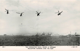 Postcard Naval Review At Spithead / Westland Dragonfly Helicopters Over Fleet - Helikopters