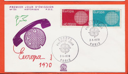 05902  / ⭐ (•◡•) FDC EUROPA N° 1637 & 1638 ◉ CEPC Par BETEMPS Paix Prosperité Uni ◉ 1er Jour Emission PARIS 02-05-1970 - 1970-1979