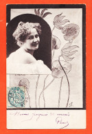 05724 / ⭐ ◉  Rare Photo-Montage TRAUT Art-Déco Portrait Jeune Femme 1904-Louise TRIOPON Magasin Delmotte Aniche M-S 479 - Altri & Non Classificati
