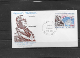 De GAULLE Enveloppe 1 Fer Jour POLYNESIE - De Gaulle (Generale)
