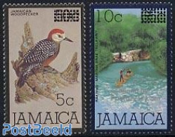 Jamaica 1986 Overprints 2v, Mint NH, Nature - Birds - Woodpeckers - Jamaica (1962-...)