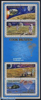 Cook Islands 1972 Apollo Flights S/s, Mint NH, Sport - Transport - Parachuting - Helicopters - Space Exploration - Paracadutismo