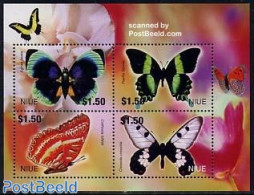 Niue 2004 Butterflies 4v M/s, Agrias Beata, Mint NH, Nature - Butterflies - Niue