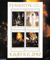 Penrhyn 2017 Easter, Paintings 4v M/s, Mint NH, Religion - Religion - Art - Michelangelo - Paintings - Rembrandt - Penrhyn