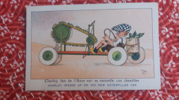 CPA ILLUSTRATEUR DE MICH CHARLEY FAIT DE L AUTO SUR SA NOUVELLE 100 CHENILLE L AUTOMOBILISTE EN L AN 2000 ED HERALD 7051 - Mich