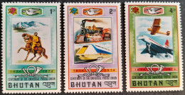 Bhoutan Bhutan 1974 UPU Train Avion Airplane Concorde Yvert 438 439 441 * MH - Bhután