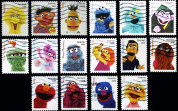 VERINIGTE STAATEN ETATS UNIS USA 2019 SESAME STREET SET 16V USED SN 5394A-P MI 5616-31 YT 5236-51 SG 6008A-P - Gebraucht