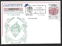 FRANCE. Carte Pré-timbrée De 1988 Avec Le N°1496 De 1987. Institut Pasteur. - Louis Pasteur