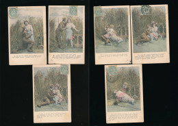 CPA - Fantaisie  -  Lot De 6 Cartes -  Couple - La Chanson Des Blés D'or - Parejas