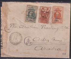 French Somali Coast To Aden Camp, Used Multi Censor Cover 1943 - Lettres & Documents