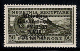 Albanie 1939 Mi. 297 Neuf * MH 100% Poste Aérienne 20 Q Sur 50 Q, King Zog,Avion - Albania