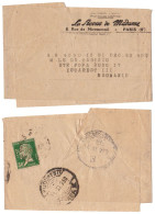 BANDE De JOURNAL : LA REVUE DE MADAME / PARIS - ENVOI VERS LA ROUMANIE Avec TIMBRE PERFORÉ : 30 C PATEUR - 1930 (ao166) - Storia Postale