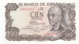CRBS1342 BILLETE ESPAÑA 100 PESETAS 1970 SERIE A EBC - Other & Unclassified