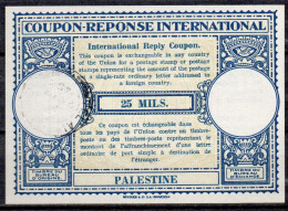 PALESTINE 1945  Lo12pr  25 MILS.  Early International Reply Coupon Reponse Antwortschein IRC IAS   T.A. EXPRESS 25.12.45 - Palästina