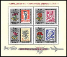 169 Hongrie (Hungary) MNH ** Bloc N° 88 Exposition Philatélique ( Philatelic Exhibition) Budapest 71 Fleurs Flowers - Blocs-feuillets