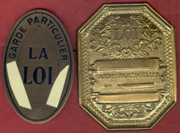 ** LOT  2  PLAQUES  De  GARDE  PARTICULIER ** - Polizia