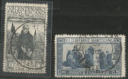 Italy Kingdom Regno 1926 San Francesco Assisi Perforated D.13.5 -  Cpl 2v Set In VFU Condition - Usados