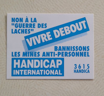 Autocollant Vintage Handicap International / Bannissons Les Mines Anti-personnel - Adesivi