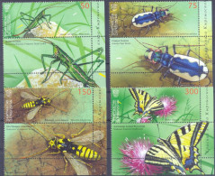 Kyrgyzstan 2024 Red Book Insects KEP Set Of 4 Stamps With Labels MNH - Kirghizstan