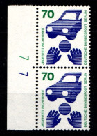 BRD Bund 453 DZ Postfrisch Druckerzeichen Grün Und Blau Als Paar #GZ676 - Autres & Non Classés