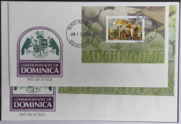 Dominica 3639 -3642 Und Block 505 Gestempelt Als FDC / Pilze #GG774 - Dominica (1978-...)