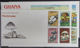 Ghana 1287-1294 Und Block 145 Und 146 Gestempelt Als FDC / Pilze #GG795 - Ghana (1957-...)