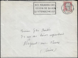 France 1964 Y&T 1263 Très Pâle. Flamme Les Malades Ont Besoin De Sang. Qu'attendez-vous ? - Medizin