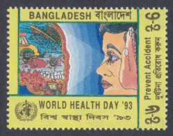 1993 Bangladesh World Health Day Accident Prevention Shipwreck Car Motorcycle Fire House Accident Eyesight Vision 1v MNH - Unfälle Und Verkehrssicherheit