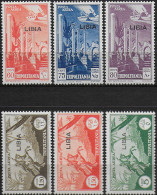 1940-41 Libia Airmail 5v. Overprinted MNH Sassone N. 46/51 - Andere & Zonder Classificatie