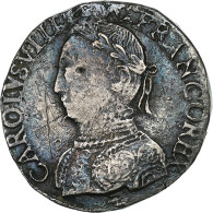 France, Charles IX, Teston Aux 2 C Couronnés, 1562, La Rochelle, Argent, TB+ - 1560-1574 Charles IX