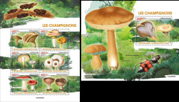 Centrafrica 2023, Mushrooms And Insect, 6val In BF+BF - Repubblica Centroafricana