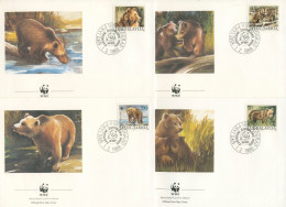Jugoslawien 1988 WWF Naturschutz: Braunbär 2260/63 FDC (X30694) - FDC