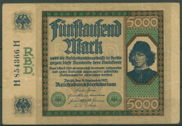 Dt. Reich 5000 Mark 1922, DEU-87 BZ H, Gebraucht (K1680) - 5000 Mark