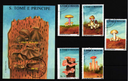 Sao Tome E Principe 1043-1047 Und Block 178 Gestempelt Pilze #GY965 - São Tomé Und Príncipe