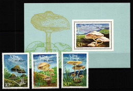 Sao Tome E Principe 937-939 Und Block 161 Postfrisch Pilze #GY962 - Sao Tomé E Principe