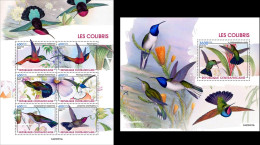 Centrafrica 2023, Animals, Hummingbirds, 6val In BF+BF - Kolibries