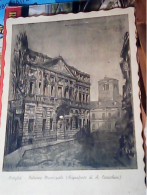 OSTIGLIA  MN PALAZZO MUNICIPALE ACQUAFORTE ARTURO CAVICCHINI VB1938 JW6759 - Mantova