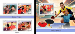 Liberia 2023, Sport, Tennis Table, 4val In BF +BF - Tenis De Mesa