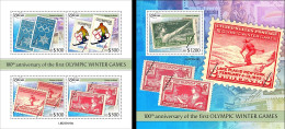 Liberia 2023, Olympic Games On Stamp, 4val In BF +BF - Inverno1932: Lake Placid