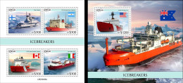 Liberia 2023, Icebreaker, 4val In BF +BF - Navi Polari E Rompighiaccio