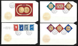 ● ROMANIA 1961 ● Medaglie Olimpiche ● Olympics ● Sport ● Roma ● 4 FDC Con BF ● Cat. ? € ● Lotto XX ● - FDC