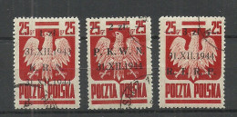 POLEN Poland 1944/1945 Michel 386 - 388 O - Gebruikt
