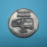 Belgien Medaille VOLVO Truck 1. Jumbo Transport, Blei, Im Original-Etui (EM358 - Ohne Zuordnung