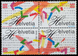 SCHWEIZ 1998 Nr 1633VBc-1636VBc Postfrisch VIERERBLOCK X683CEE - Unused Stamps