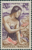 French Polynesia 1958 Sc#190,SG12 20f Polynesian Girl On Beach MLH - Sonstige & Ohne Zuordnung