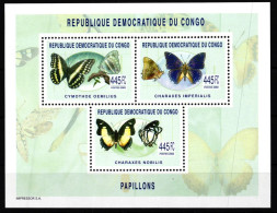 Kongo (Kinshasa) 1761-1763 Postfrisch Als Kleinbogen I A, Schmetterlinge #JV847 - Autres & Non Classés